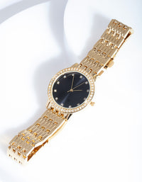 Rose Gold Chain Link Watch - link has visual effect only