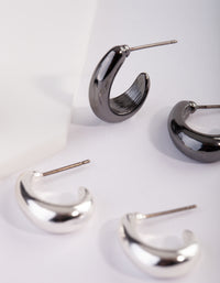 Chunky Hoop Mixed Metal Earring Pack - link has visual effect only