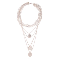 Silver Mix Coin Multi Layer Necklace - link has visual effect only