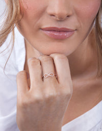 Rose Gold Cubic Zirconia Infinity Ring - link has visual effect only