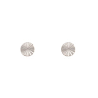 Rhodium Textured Wheel Stud Earrings - link has visual effect only